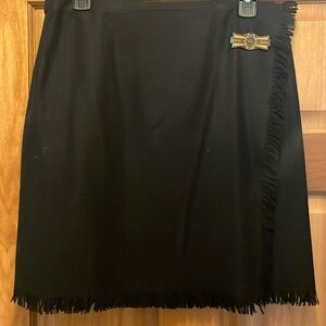 Black fringe wrap skirt